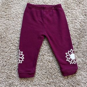 Garanimals baby girl burgundy / maroon sweat pants with flowers